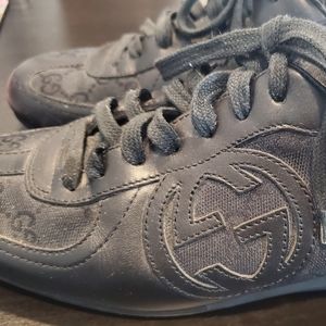 Black Gucci Vintage Fashion Sneakers